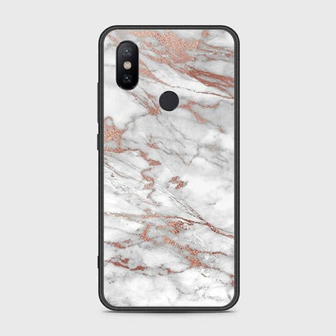 Xiaomi Mi A2 / Mi 6X Cover - White Marble Series 2 - HQ Ultra Shine Premium Infinity Glass Soft Silicon Borders Case