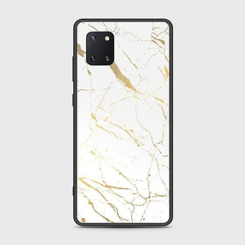 Samsung Galaxy Note 10 Lite Cover - White Marble Series 2 - HQ Ultra Shine Premium Infinity Glass Soft Silicon Borders Case