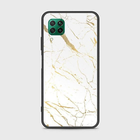 Huawei Nova 6 SE Cover - White Marble Series 2 - HQ Ultra Shine Premium Infinity Glass Soft Silicon Borders Case