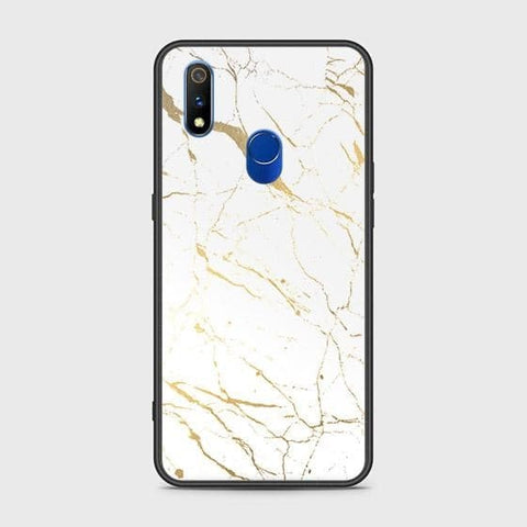 Realme 3 Pro Cover - White Marble Series 2 - HQ Ultra Shine Premium Infinity Glass Soft Silicon Borders Case