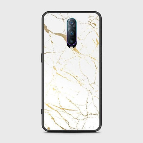 OPPO R17 Pro Cover - White Marble Series 2 - HQ Ultra Shine Premium Infinity Glass Soft Silicon Borders Case