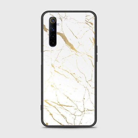 Realme 6 Cover - White Marble Series 2 - HQ Ultra Shine Premium Infinity Glass Soft Silicon Borders Case