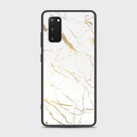 Samsung Galaxy S20 Plus Cover - White Marble Series 2 - HQ Ultra Shine Premium Infinity Glass Soft Silicon Borders Case