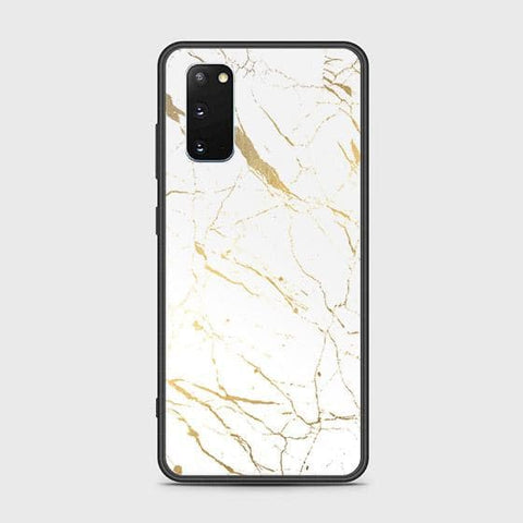 Samsung Galaxy S20 Cover - White Marble Series 2 - HQ Ultra Shine Premium Infinity Glass Soft Silicon Borders Case