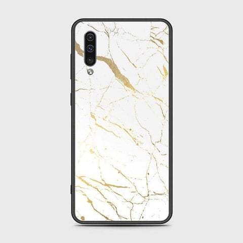 Samsung Galaxy A50s Cover - White Marble Series 2 - HQ Ultra Shine Premium Infinity Glass Soft Silicon Borders Case