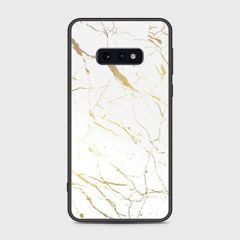 Samsung Galaxy S10e Cover - White Marble Series 2 - HQ Ultra Shine Premium Infinity Glass Soft Silicon Borders Case