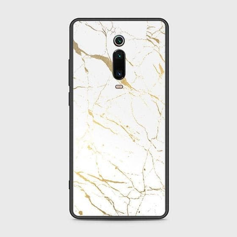 Xiaomi Mi 9T Cover - White Marble Series 2 - HQ Ultra Shine Premium Infinity Glass Soft Silicon Borders Case