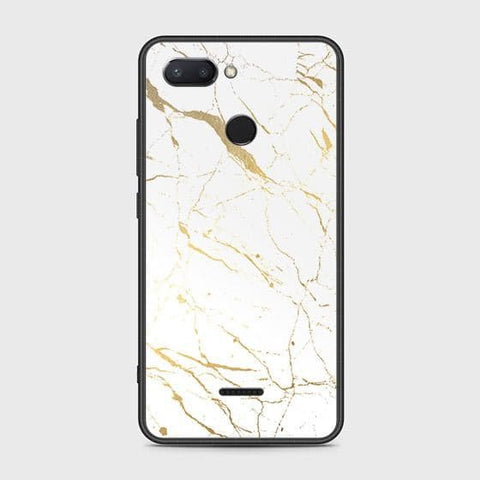 Xiaomi Redmi 6 Cover - White Marble Series 2 - HQ Ultra Shine Premium Infinity Glass Soft Silicon Borders Case