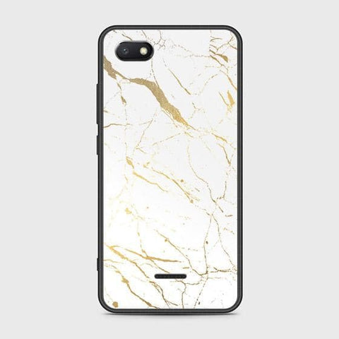 Xiaomi Redmi 6A Cover - White Marble Series 2 - HQ Ultra Shine Premium Infinity Glass Soft Silicon Borders Case