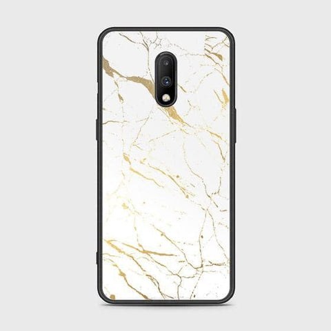 OnePlus 6T Cover - White Marble Series 2 - HQ Ultra Shine Premium Infinity Glass Soft Silicon Borders Case