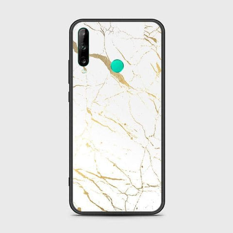 Huawei Y7P Cover - White Marble Series 2 - HQ Ultra Shine Premium Infinity Glass Soft Silicon Borders Case