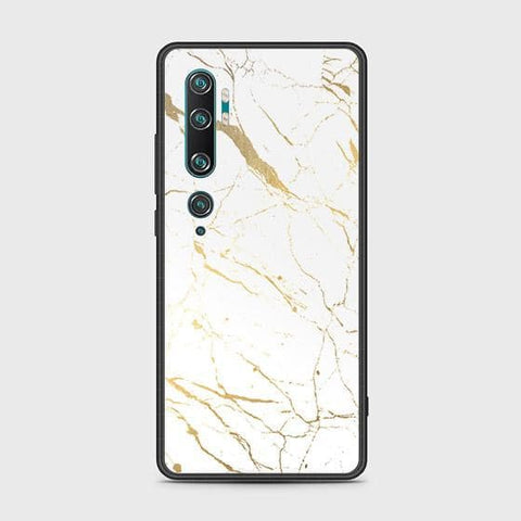 Xiaomi Mi Note 10 Cover - White Marble Series 2 - HQ Ultra Shine Premium Infinity Glass Soft Silicon Borders Case