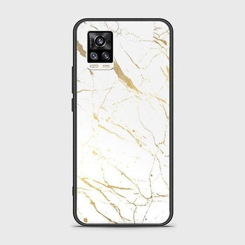 Vivo V20 Cover - White Marble Series 2 - HQ Ultra Shine Premium Infinity Glass Soft Silicon Borders Case