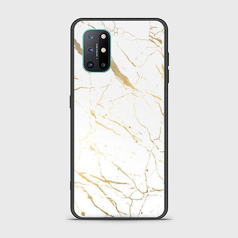 OnePlus 8T Cover - White Marble Series 2 - HQ Ultra Shine Premium Infinity Glass Soft Silicon Borders Case