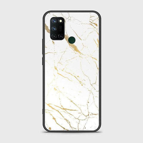 Realme C17 Cover - White Marble Series 2 - HQ Ultra Shine Premium Infinity Glass Soft Silicon Borders Case