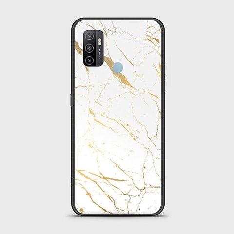 Oppo A53s Cover - White Marble Series 2 - HQ Ultra Shine Premium Infinity Glass Soft Silicon Borders Case