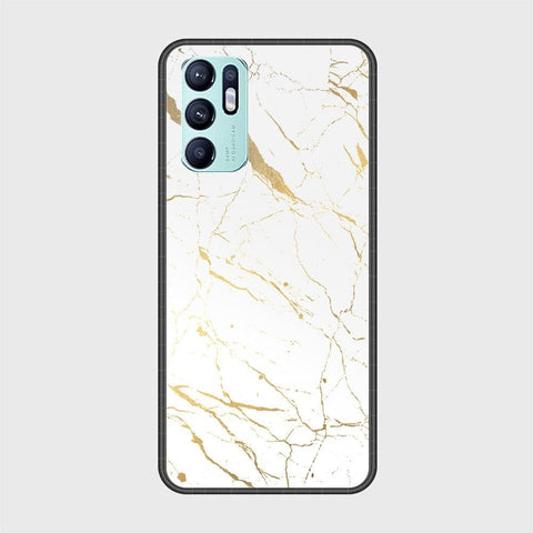 Oppo Reno 6 Cover - White Marble Series 2 - HQ Ultra Shine Premium Infinity Glass Soft Silicon Borders Case