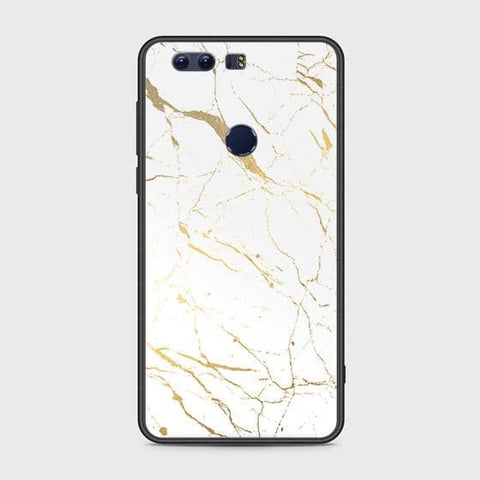 Huawei Honor 8 Cover - White Marble Series 2 - HQ Ultra Shine Premium Infinity Glass Soft Silicon Borders Case