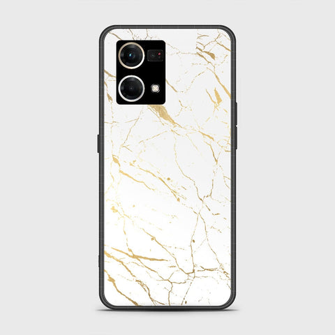 Oppo F21 Pro 4G Cover - White Marble Series 2 - HQ Ultra Shine Premium Infinity Glass Soft Silicon Borders Case