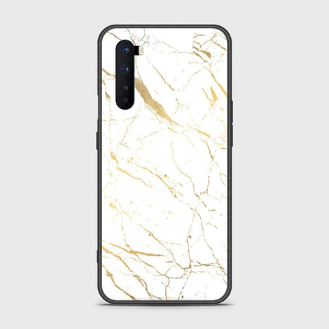 OnePlus Nord Cover- White Marble Series 2 - HQ Ultra Shine Premium Infinity Glass Soft Silicon Borders Case