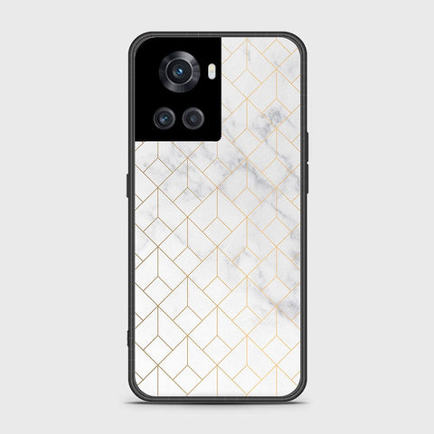 OnePlus Ace Cover- White Marble Series 2 - HQ Ultra Shine Premium Infinity Glass Soft Silicon Borders Case