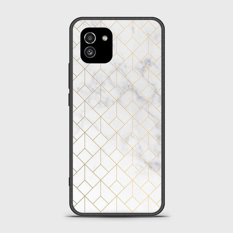 Samsung Galaxy A03 Cover- White Marble Series 2 - HQ Ultra Shine Premium Infinity Glass Soft Silicon Borders Case