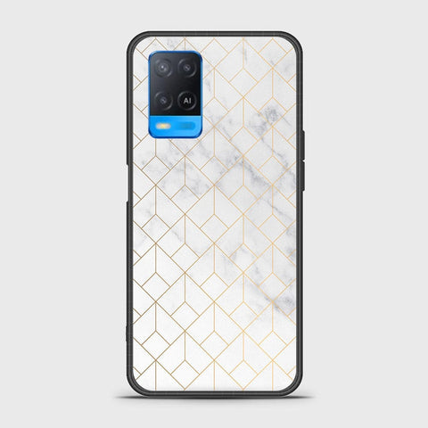 Oppo A54 4G Cover- White Marble Series 2 - HQ Ultra Shine Premium Infinity Glass Soft Silicon Borders Case