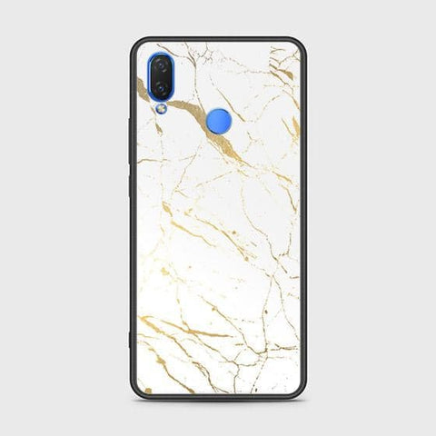 Huawei Y7 Pro 2019 Cover - White Marble Series 2 - HQ Ultra Shine Premium Infinity Glass Soft Silicon Borders Case