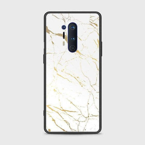 OnePlus 8 Pro Cover - White Marble Series 2 - HQ Ultra Shine Premium Infinity Glass Soft Silicon Borders Case