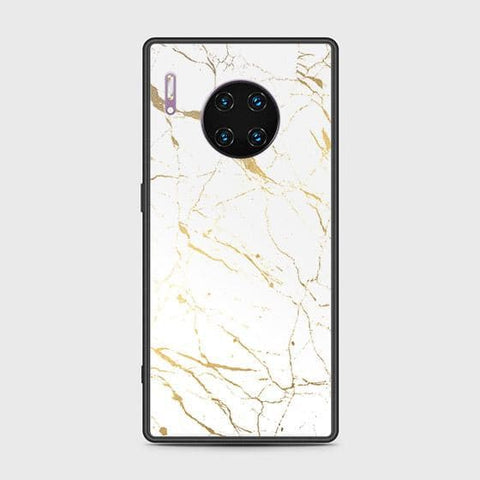 Huawei Mate 30 Pro Cover - White Marble Series 2 - HQ Ultra Shine Premium Infinity Glass Soft Silicon Borders Case