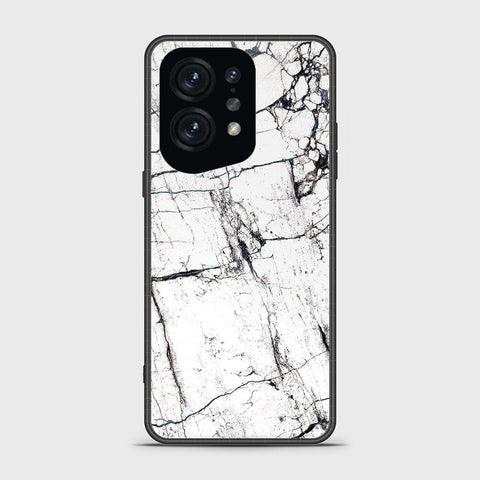 Oppo Find X5 Cover - White Marble Series 2 - HQ Ultra Shine Premium Infinity Glass Soft Silicon Borders Case