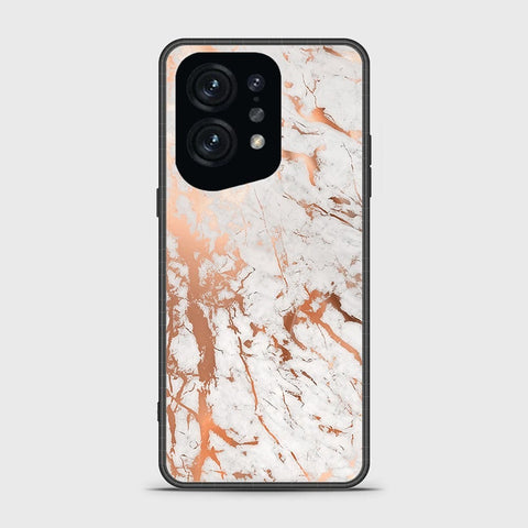 Oppo Find X5 Cover - White Marble Series 2 - HQ Ultra Shine Premium Infinity Glass Soft Silicon Borders Case