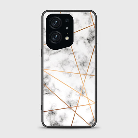 Oppo Find X5 Pro Cover - White Marble Series 2 - HQ Ultra Shine Premium Infinity Glass Soft Silicon Borders Case