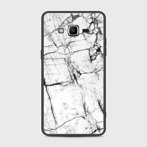 Samsung Galaxy Grand Prime Cover- White Marble Series 2 - HQ Ultra Shine Premium Infinity Glass Soft Silicon Borders Case