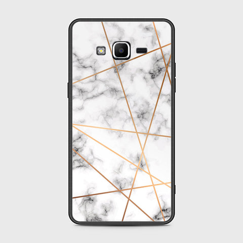 Samsung Galaxy Grand Prime Cover- White Marble Series 2 - HQ Ultra Shine Premium Infinity Glass Soft Silicon Borders Case