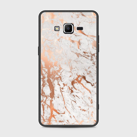 Samsung Galaxy Grand Prime Cover- White Marble Series 2 - HQ Ultra Shine Premium Infinity Glass Soft Silicon Borders Case