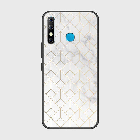 Tecno Spark 4 Cover- White Marble Series 2 - HQ Ultra Shine Premium Infinity Glass Soft Silicon Borders Case