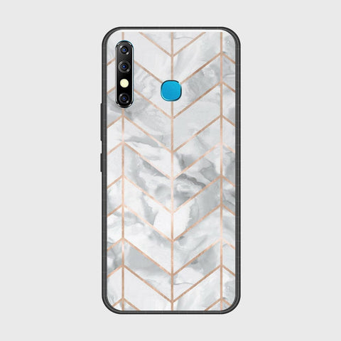 Tecno Spark 4 Cover- White Marble Series 2 - HQ Ultra Shine Premium Infinity Glass Soft Silicon Borders Case