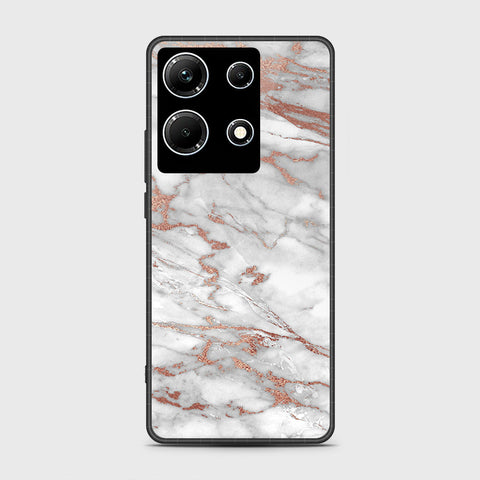 Infinix Note 30 Cover- White Marble Series 2 - HQ Ultra Shine Premium Infinity Glass Soft Silicon Borders Case