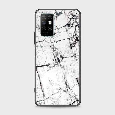 Infinix Note 8i Cover- White Marble Series 2 - HQ Ultra Shine Premium Infinity Glass Soft Silicon Borders Case