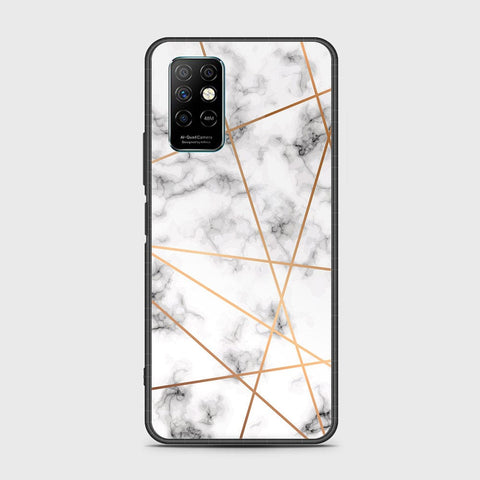 Infinix Note 8i Cover- White Marble Series 2 - HQ Ultra Shine Premium Infinity Glass Soft Silicon Borders Case