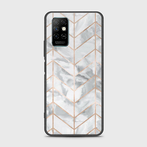 Infinix Note 8i Cover- White Marble Series 2 - HQ Ultra Shine Premium Infinity Glass Soft Silicon Borders Case