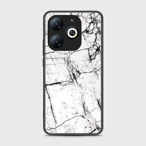 Tecno Pop 8 Cover- White Marble Series 2 - HQ Ultra Shine Premium Infinity Glass Soft Silicon Borders Case