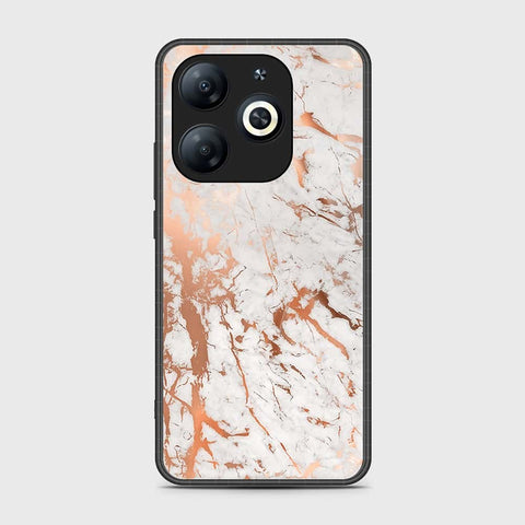 Tecno Pop 8 Cover- White Marble Series 2 - HQ Ultra Shine Premium Infinity Glass Soft Silicon Borders Case