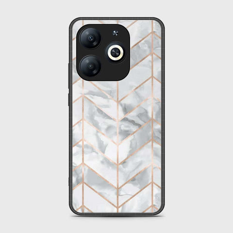 Infinix Smart 8 Pro Cover- White Marble Series 2 - HQ Ultra Shine Premium Infinity Glass Soft Silicon Borders Case