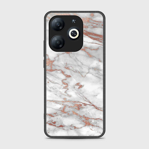 Tecno Pop 8 Cover- White Marble Series 2 - HQ Ultra Shine Premium Infinity Glass Soft Silicon Borders Case