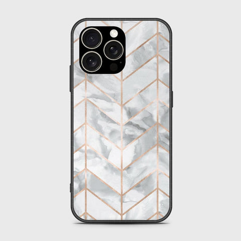 iPhone 15 Pro Max Cover- White Marble Series 2 - HQ Ultra Shine Premium Infinity Glass Soft Silicon Borders Case