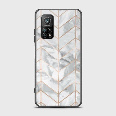 Xiaomi Mi 10T Pro Cover - White Marble Series 2 - HQ Ultra Shine Premium Infinity Glass Soft Silicon Borders Case