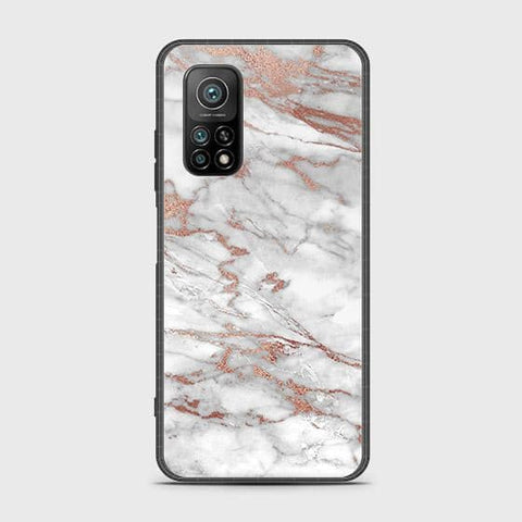 Xiaomi Mi 10T Pro Cover - White Marble Series 2 - HQ Ultra Shine Premium Infinity Glass Soft Silicon Borders Case