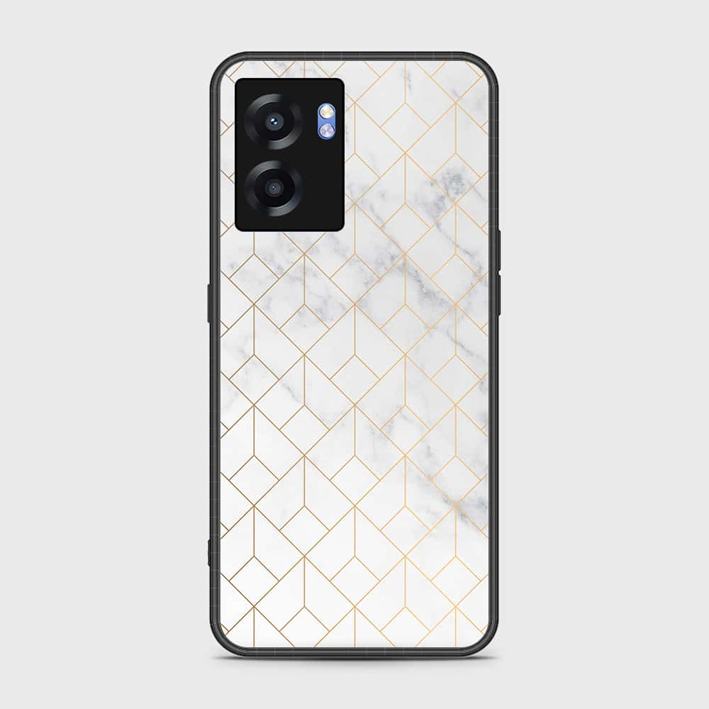 Oppo A77 5G Cover- White Marble Series 2 - HQ Ultra Shine Premium Infinity Glass Soft Silicon Borders Case